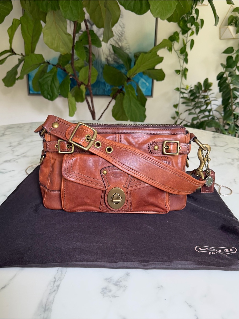 Coach Vintage Y2K 65th Anniversary Legacy Turnlock Leather Shoulder Bag 11127